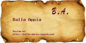 Balla Appia névjegykártya